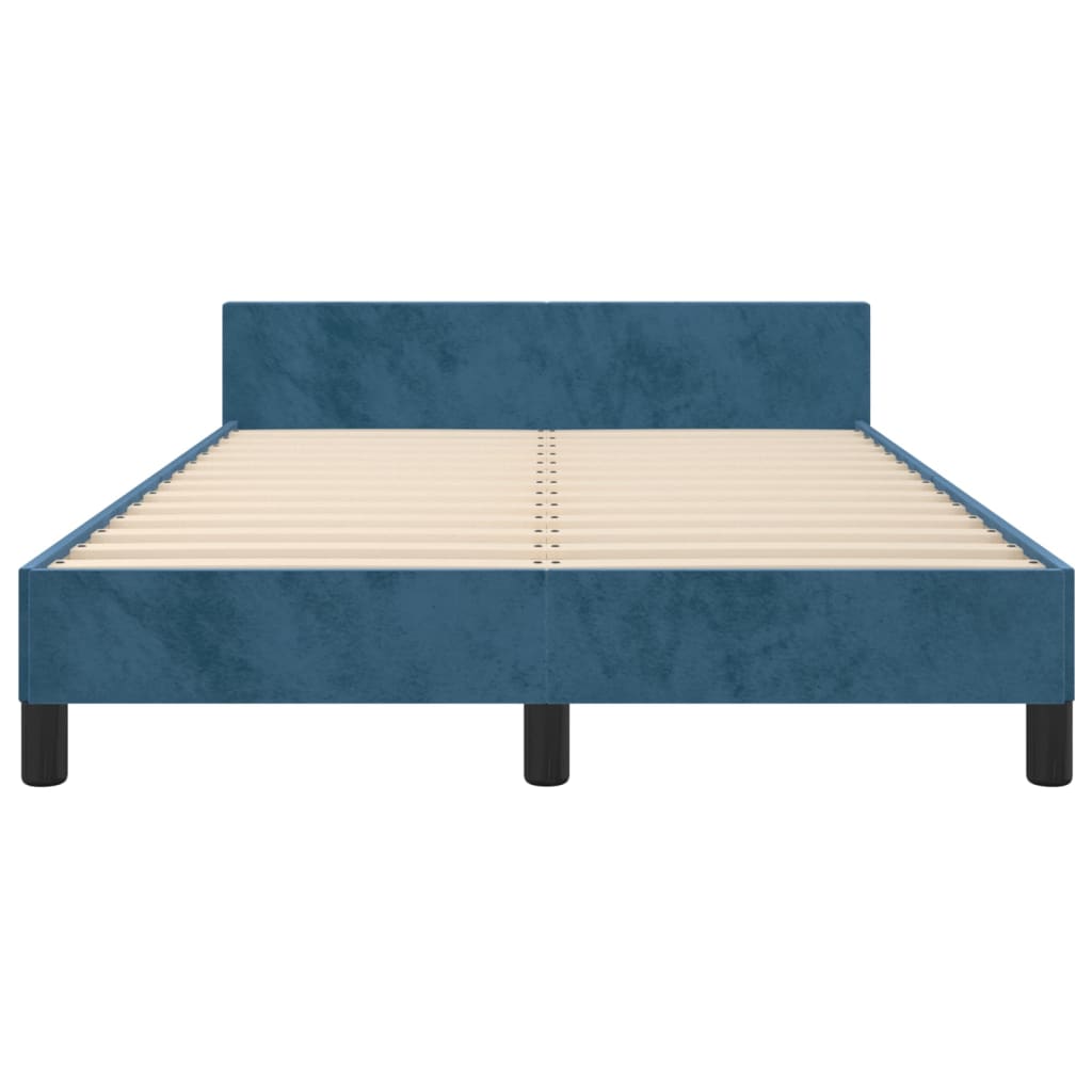 Bedframe zonder matras 120x200 cm fluweel donkerblauw