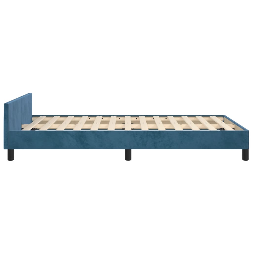 Bedframe zonder matras 120x200 cm fluweel donkerblauw