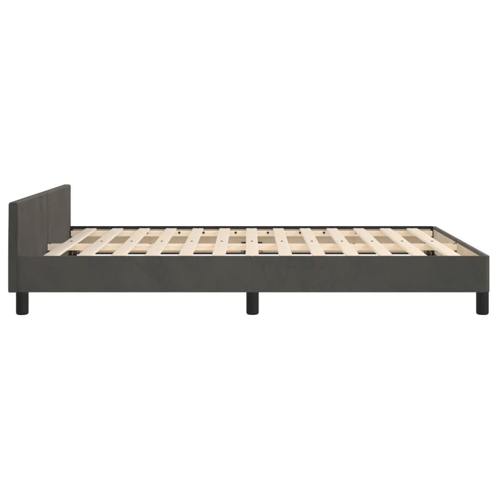 Bedframe met hoofdeinde fluweel donkergrijs 140x200 cm Bedden & bedframes | Creëer jouw Trendy Thuis | Gratis bezorgd & Retour | Trendy.nl