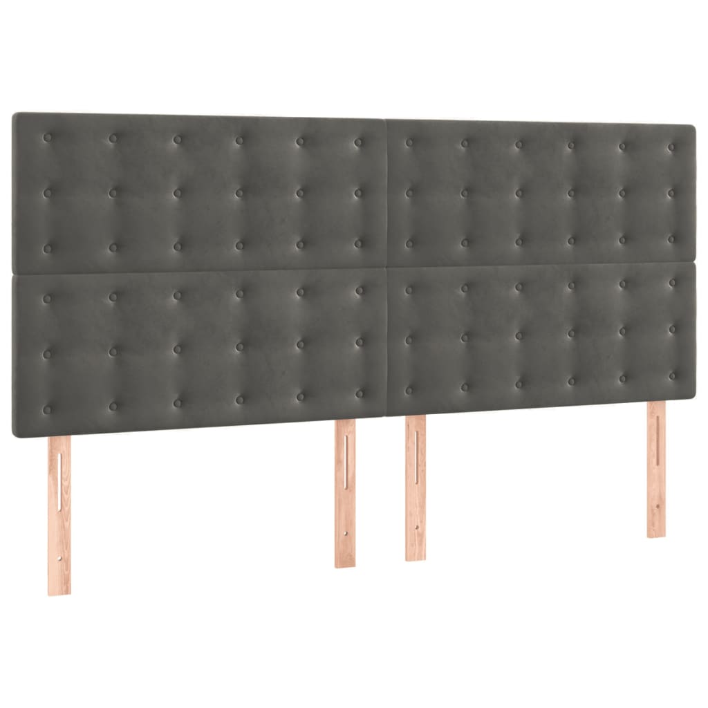 Bedframe met hoofdeinde fluweel donkergrijs 140x200 cm Bedden & bedframes | Creëer jouw Trendy Thuis | Gratis bezorgd & Retour | Trendy.nl