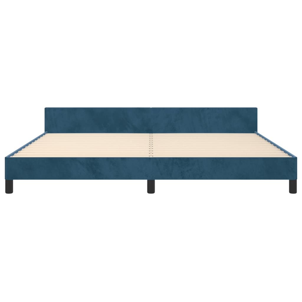 Bedframe zonder matras 200x200 cm fluweel donkerblauw