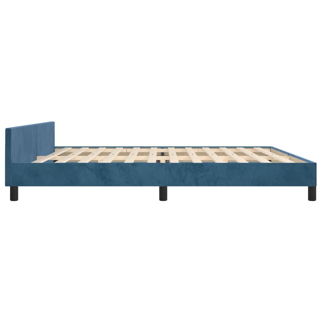 Bedframe zonder matras 200x200 cm fluweel donkerblauw