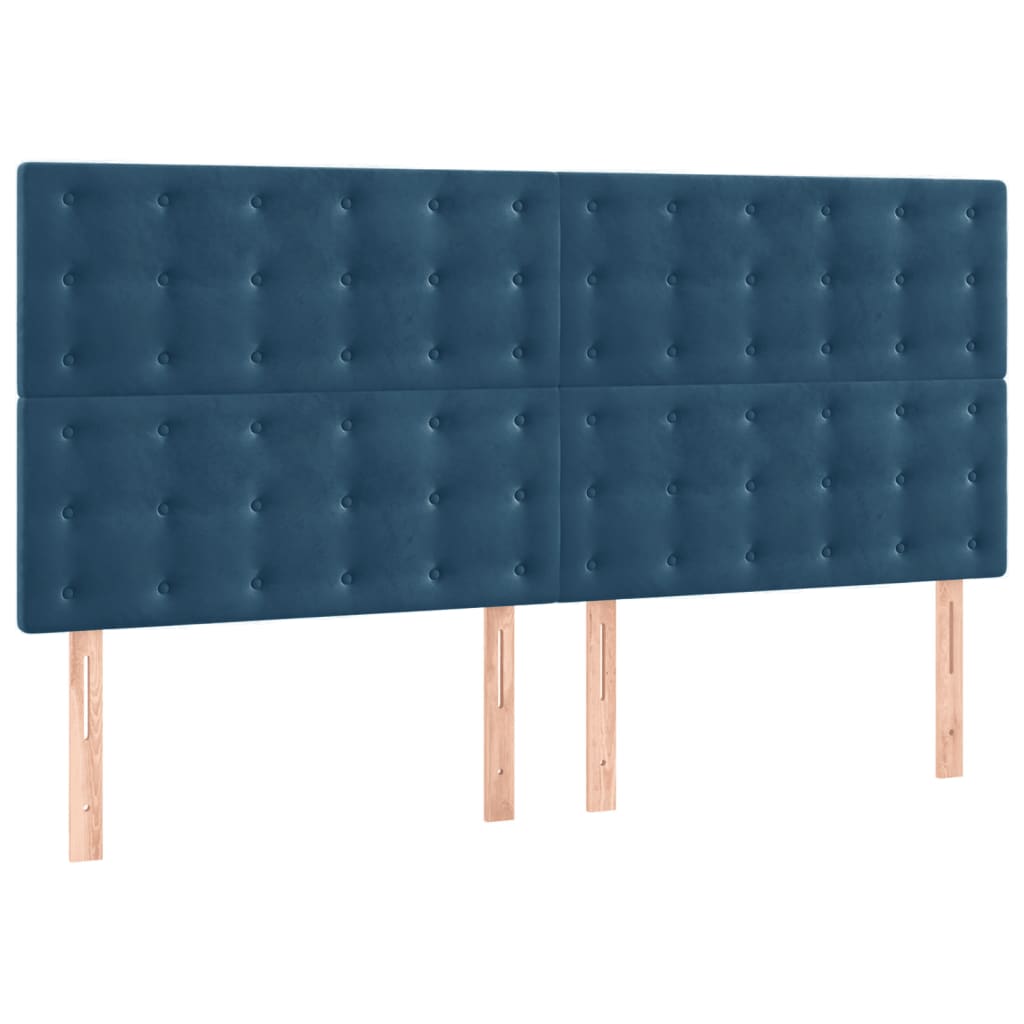 Bedframe zonder matras 200x200 cm fluweel donkerblauw