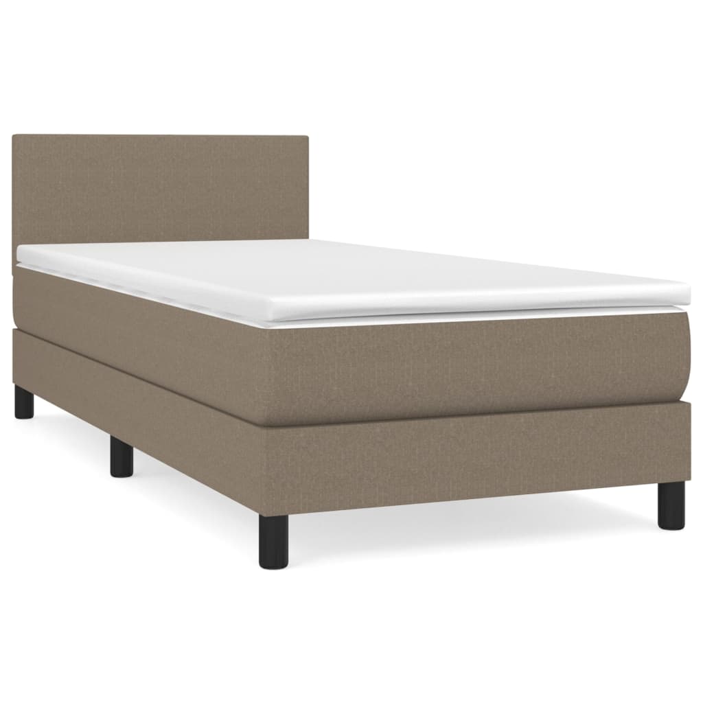 Boxspring met matras stof taupe 90x190 cm Bedden & bedframes | Creëer jouw Trendy Thuis | Gratis bezorgd & Retour | Trendy.nl