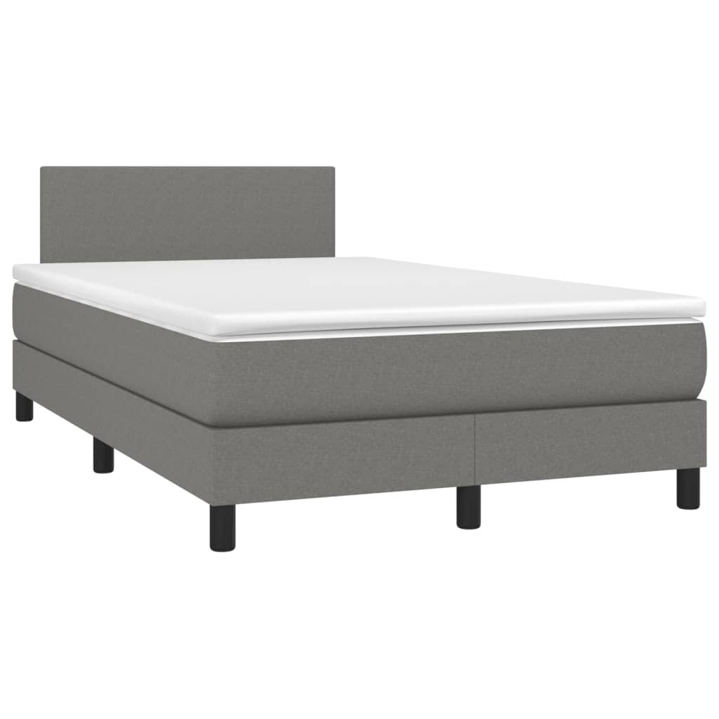 Boxspring met matras stof donkergrijs 120x200 cm Bedden & bedframes | Creëer jouw Trendy Thuis | Gratis bezorgd & Retour | Trendy.nl