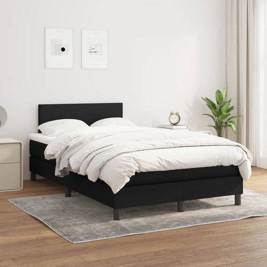 Boxspring met matras stof zwart 120x200 cm Bedden & bedframes | Creëer jouw Trendy Thuis | Gratis bezorgd & Retour | Trendy.nl