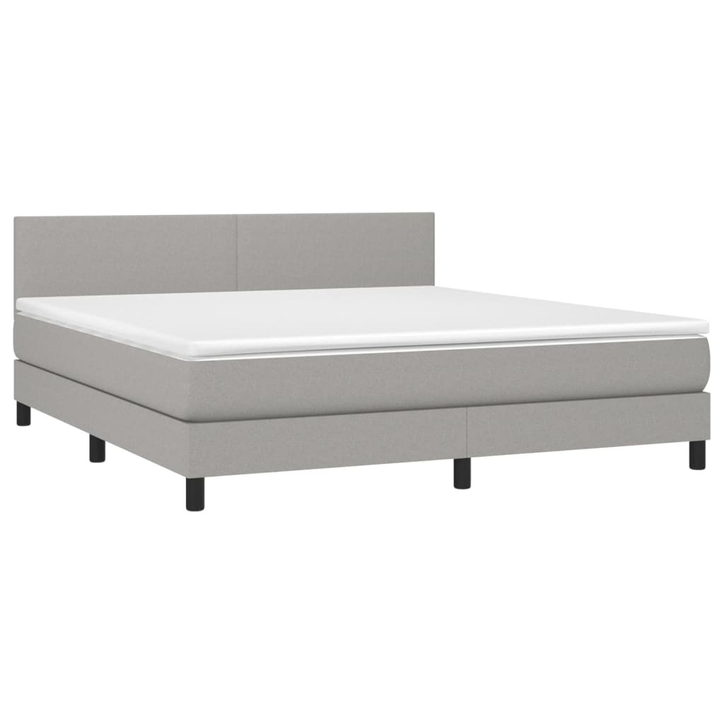 Boxspring met matras stof lichtgrijs 160x200 cm Bedden & bedframes | Creëer jouw Trendy Thuis | Gratis bezorgd & Retour | Trendy.nl