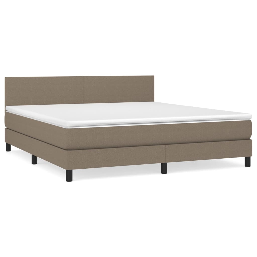 Boxspring met matras stof taupe 160x200 cm Bedden & bedframes | Creëer jouw Trendy Thuis | Gratis bezorgd & Retour | Trendy.nl