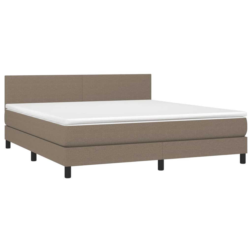 Boxspring met matras stof taupe 160x200 cm Bedden & bedframes | Creëer jouw Trendy Thuis | Gratis bezorgd & Retour | Trendy.nl