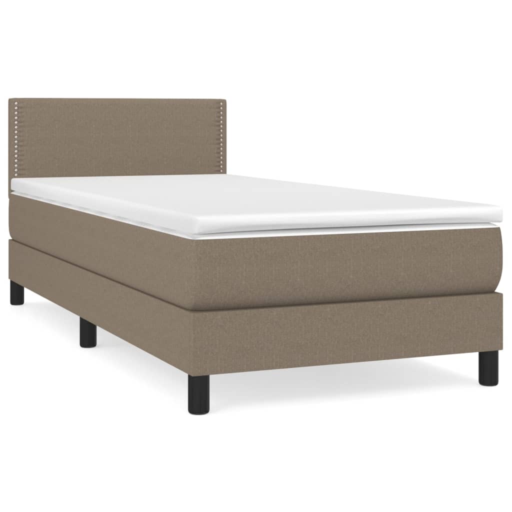 Boxspring met matras stof taupe 90x190 cm Bedden & bedframes | Creëer jouw Trendy Thuis | Gratis bezorgd & Retour | Trendy.nl