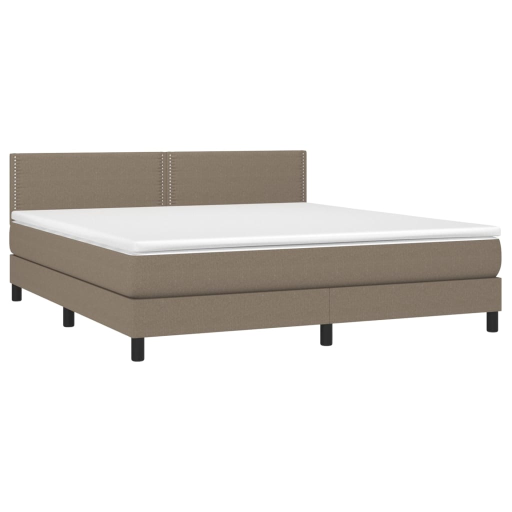 Boxspring met matras stof taupe 160x200 cm Bedden & bedframes | Creëer jouw Trendy Thuis | Gratis bezorgd & Retour | Trendy.nl