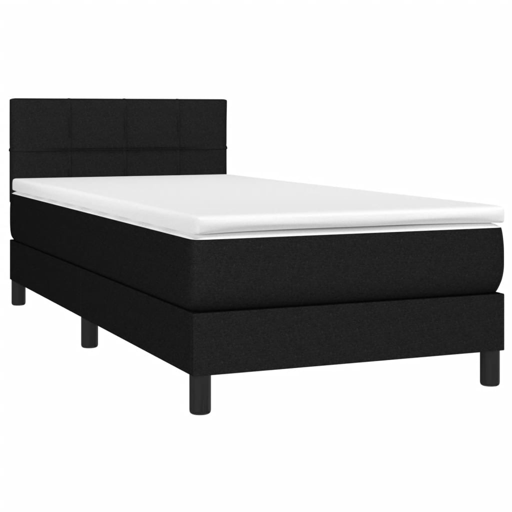 Boxspring met matras stof zwart 90x190 cm Bedden & bedframes | Creëer jouw Trendy Thuis | Gratis bezorgd & Retour | Trendy.nl