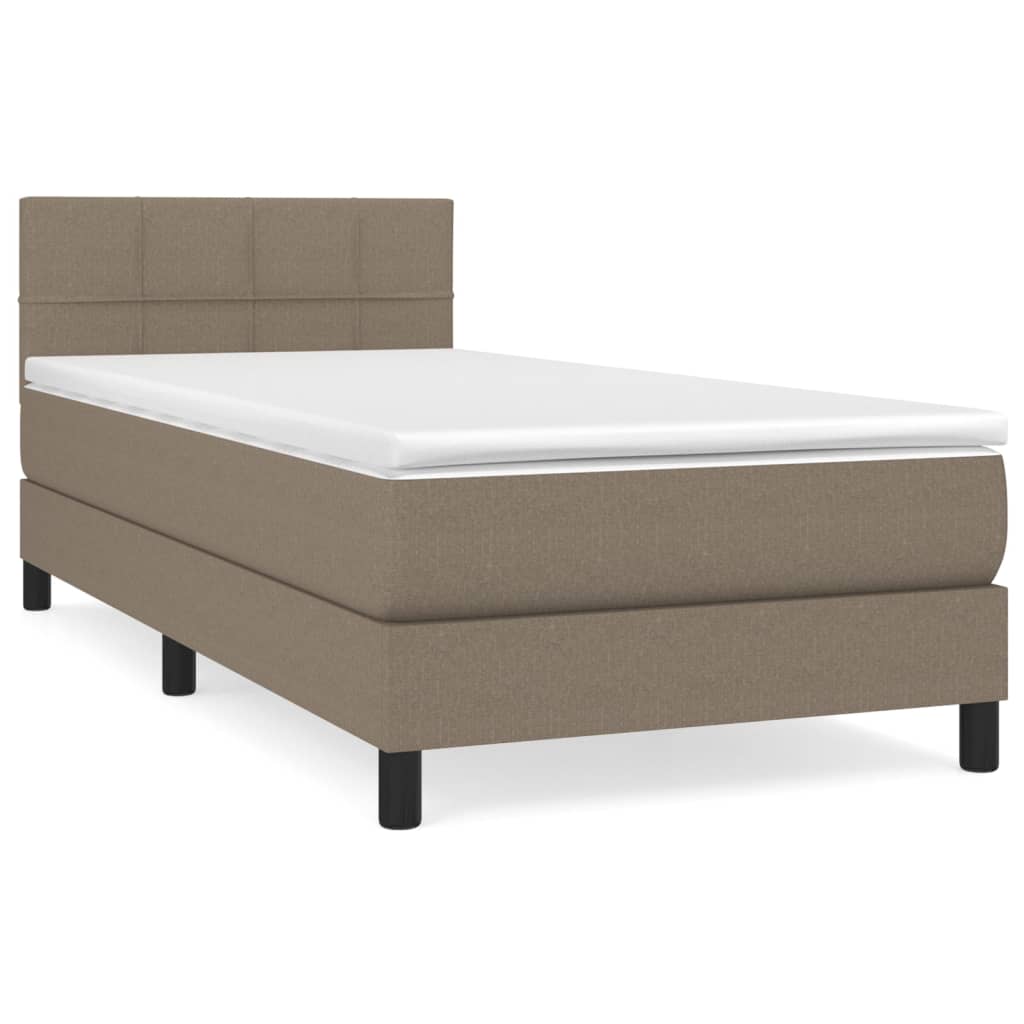 Boxspring met matras stof taupe 90x200 cm Bedden & bedframes | Creëer jouw Trendy Thuis | Gratis bezorgd & Retour | Trendy.nl