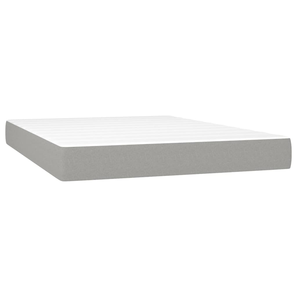 Boxspring met matras stof lichtgrijs 140x190 cm Bedden & bedframes | Creëer jouw Trendy Thuis | Gratis bezorgd & Retour | Trendy.nl