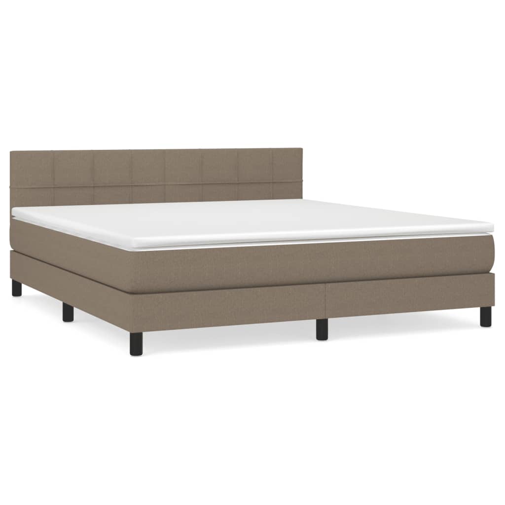 Boxspring met matras stof taupe 180x200 cm Bedden & bedframes | Creëer jouw Trendy Thuis | Gratis bezorgd & Retour | Trendy.nl