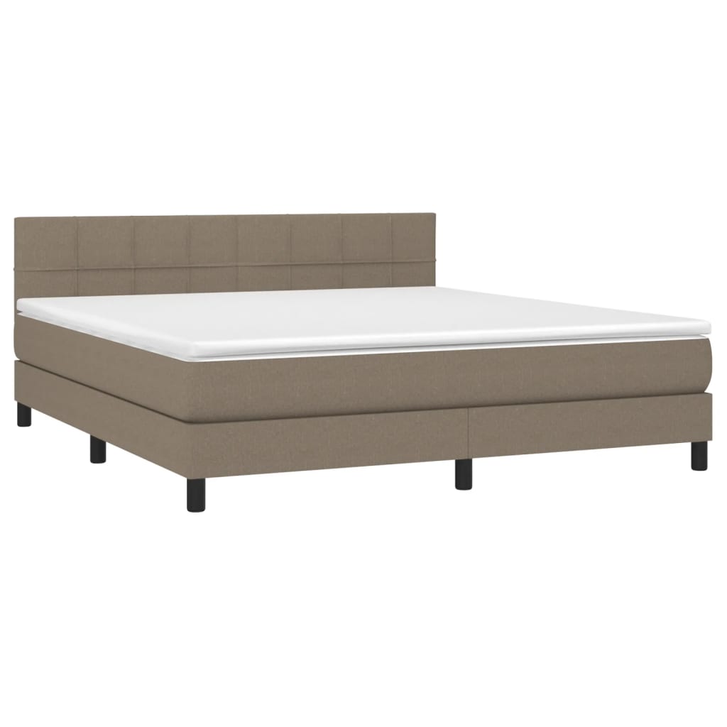 Boxspring met matras stof taupe 180x200 cm Bedden & bedframes | Creëer jouw Trendy Thuis | Gratis bezorgd & Retour | Trendy.nl