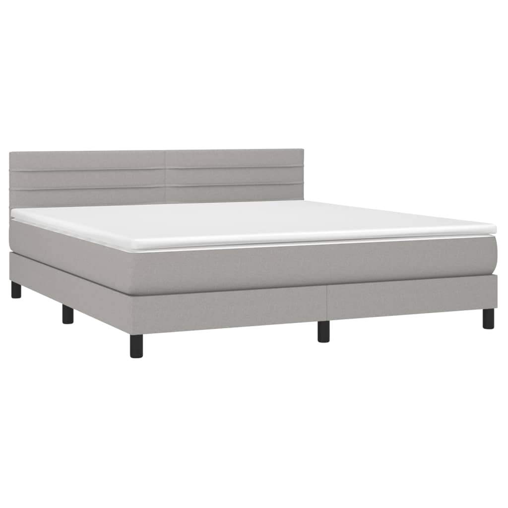 Boxspring met matras stof lichtgrijs 160x200 cm Bedden & bedframes | Creëer jouw Trendy Thuis | Gratis bezorgd & Retour | Trendy.nl