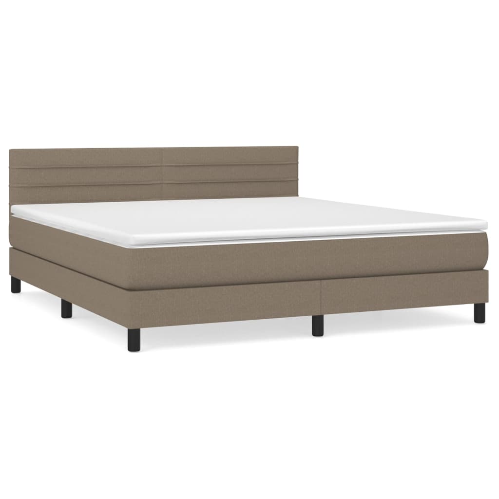 Boxspring met matras stof taupe 180x200 cm Bedden & bedframes | Creëer jouw Trendy Thuis | Gratis bezorgd & Retour | Trendy.nl