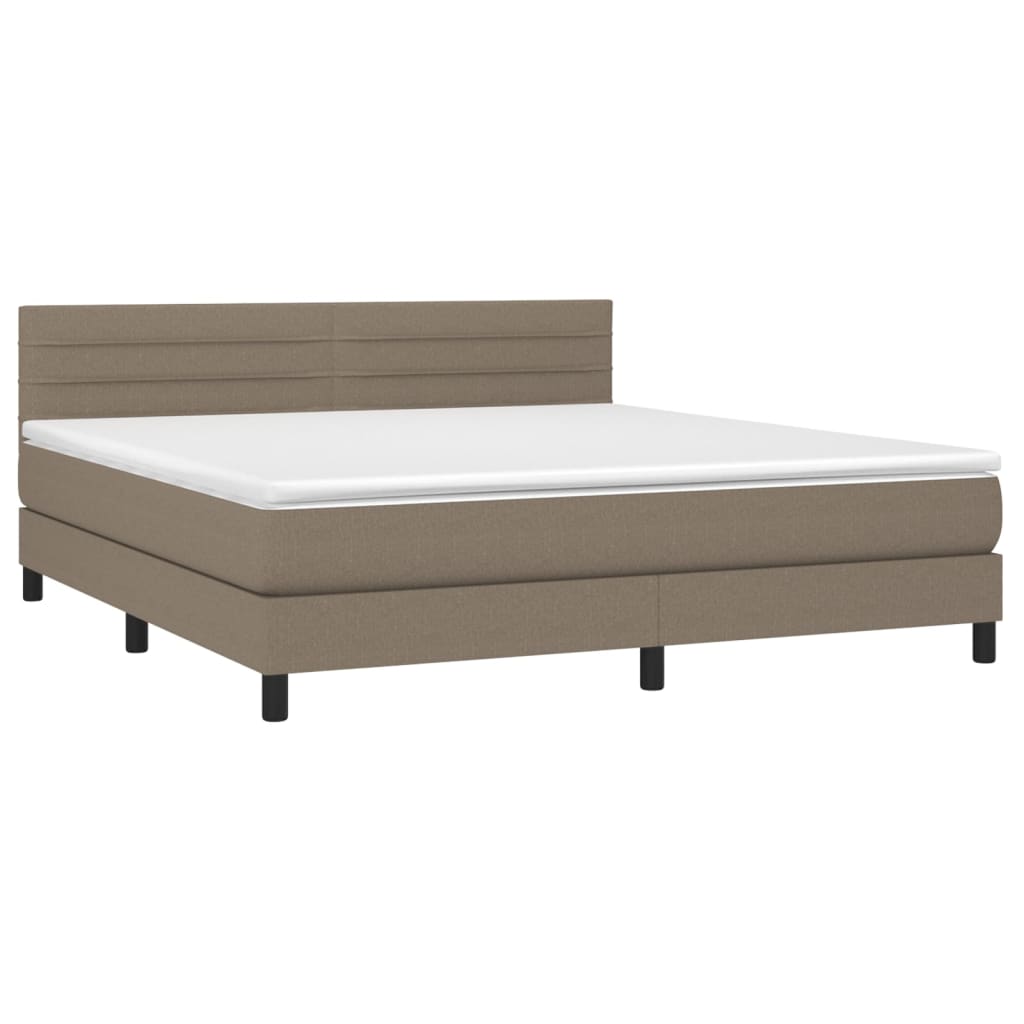 Boxspring met matras stof taupe 180x200 cm Bedden & bedframes | Creëer jouw Trendy Thuis | Gratis bezorgd & Retour | Trendy.nl