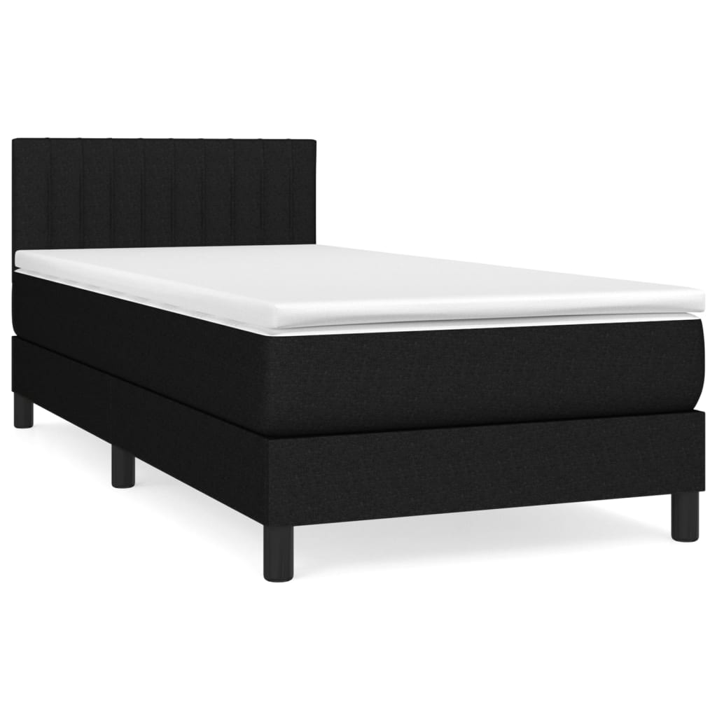 Boxspring met matras stof zwart 90x190 cm Bedden & bedframes | Creëer jouw Trendy Thuis | Gratis bezorgd & Retour | Trendy.nl