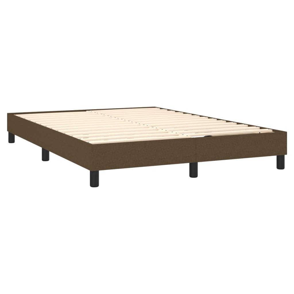 Boxspring met matras stof donkerbruin 140x190 cm Bedden & bedframes | Creëer jouw Trendy Thuis | Gratis bezorgd & Retour | Trendy.nl