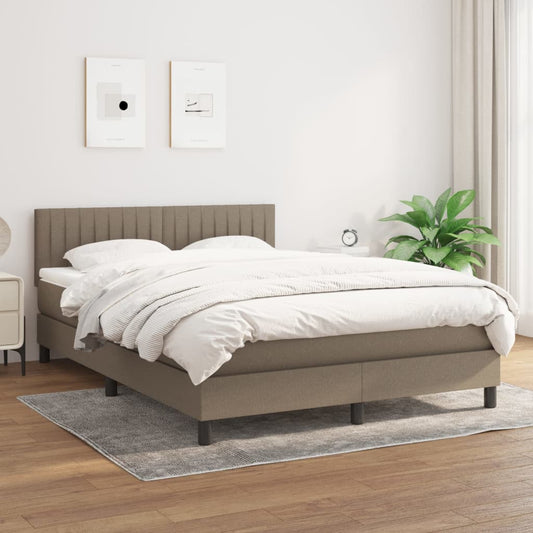 Boxspring met matras stof taupe 140x200 cm Bedden & bedframes | Creëer jouw Trendy Thuis | Gratis bezorgd & Retour | Trendy.nl