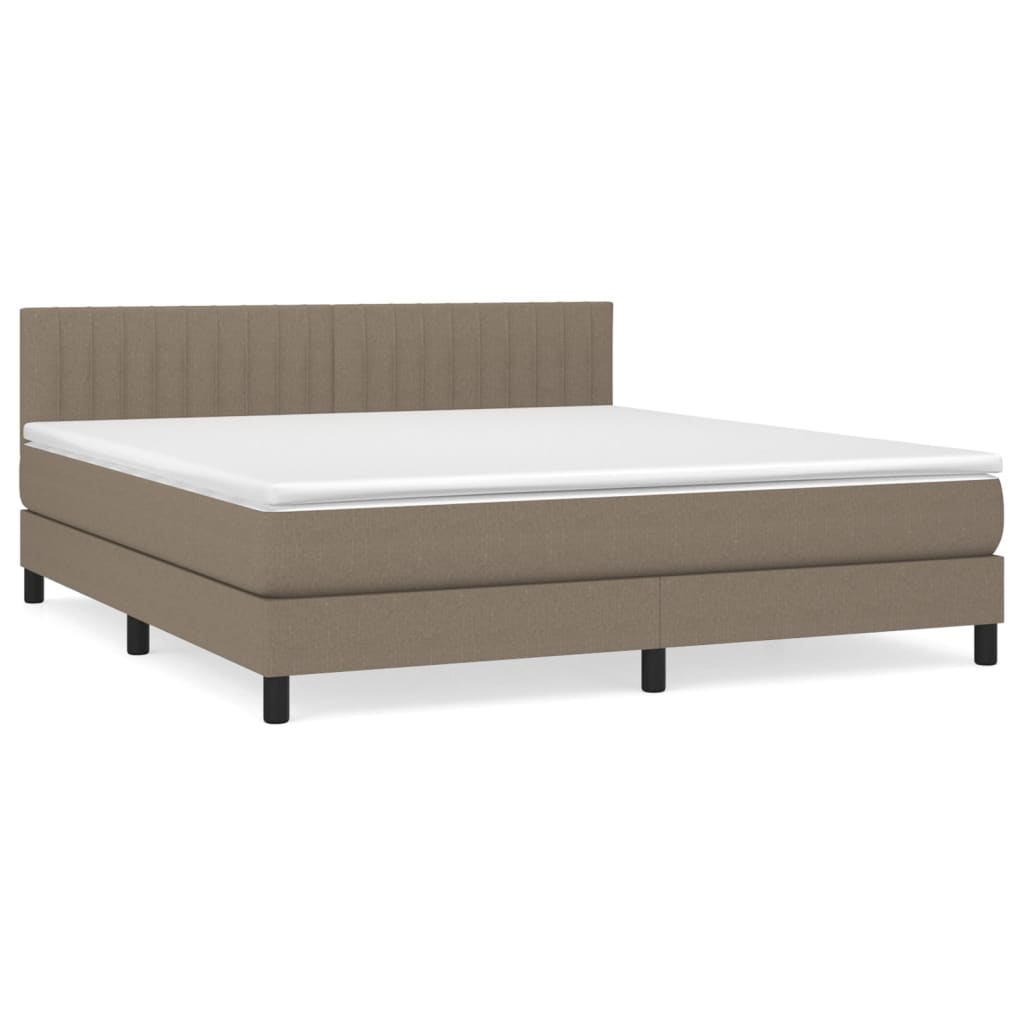 Boxspring met matras stof taupe 160x200 cm