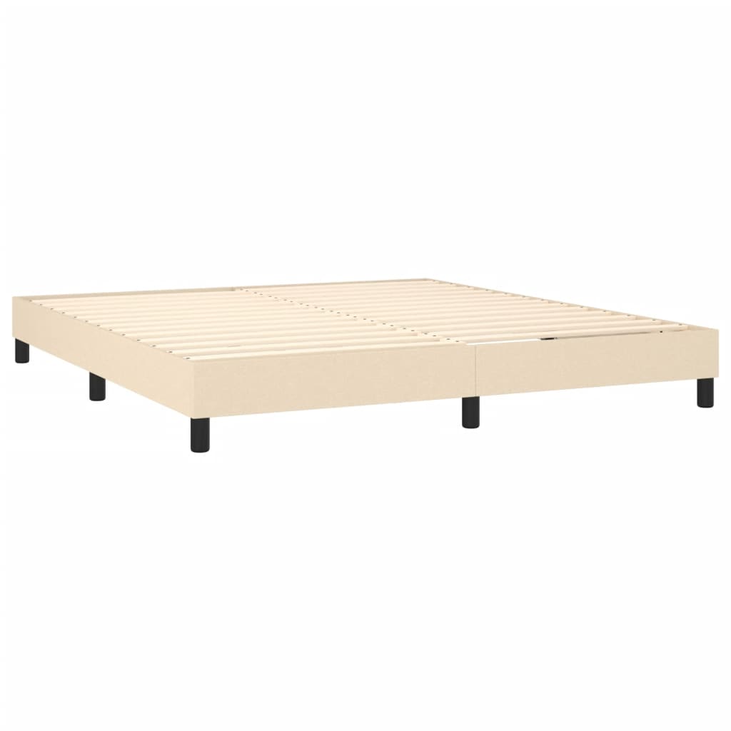 Boxspring met matras stof crèmekleurig 160x200 cm Bedden & bedframes | Creëer jouw Trendy Thuis | Gratis bezorgd & Retour | Trendy.nl