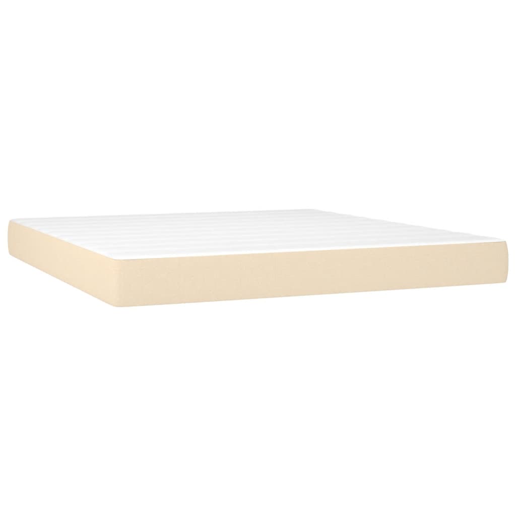 Boxspring met matras stof crèmekleurig 160x200 cm Bedden & bedframes | Creëer jouw Trendy Thuis | Gratis bezorgd & Retour | Trendy.nl