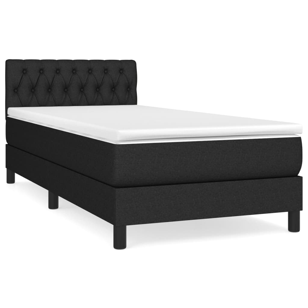 Boxspring met matras stof zwart 90x190 cm Bedden & bedframes | Creëer jouw Trendy Thuis | Gratis bezorgd & Retour | Trendy.nl