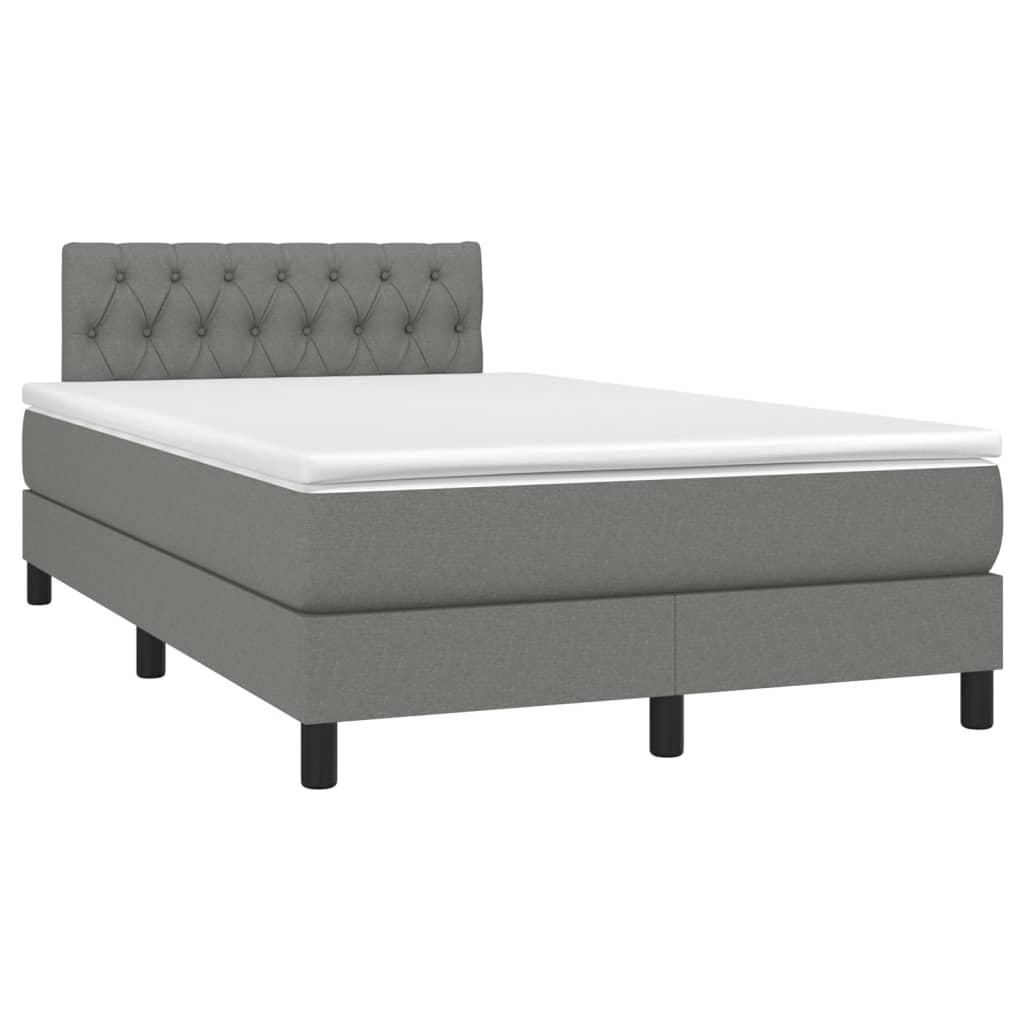 Boxspring met matras stof donkergrijs 120x200 cm Bedden & bedframes | Creëer jouw Trendy Thuis | Gratis bezorgd & Retour | Trendy.nl