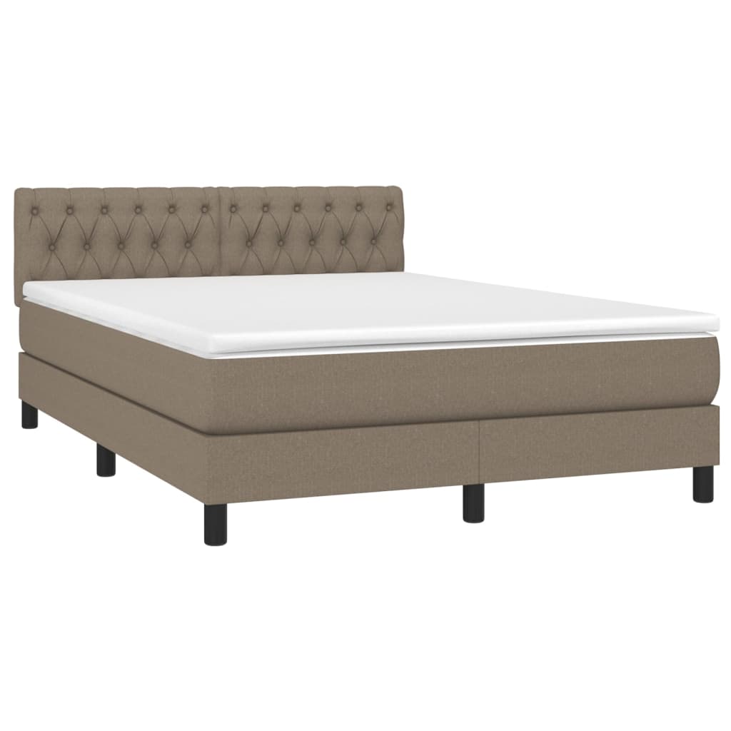 Boxspring met matras stof taupe 140x200 cm Bedden & bedframes | Creëer jouw Trendy Thuis | Gratis bezorgd & Retour | Trendy.nl