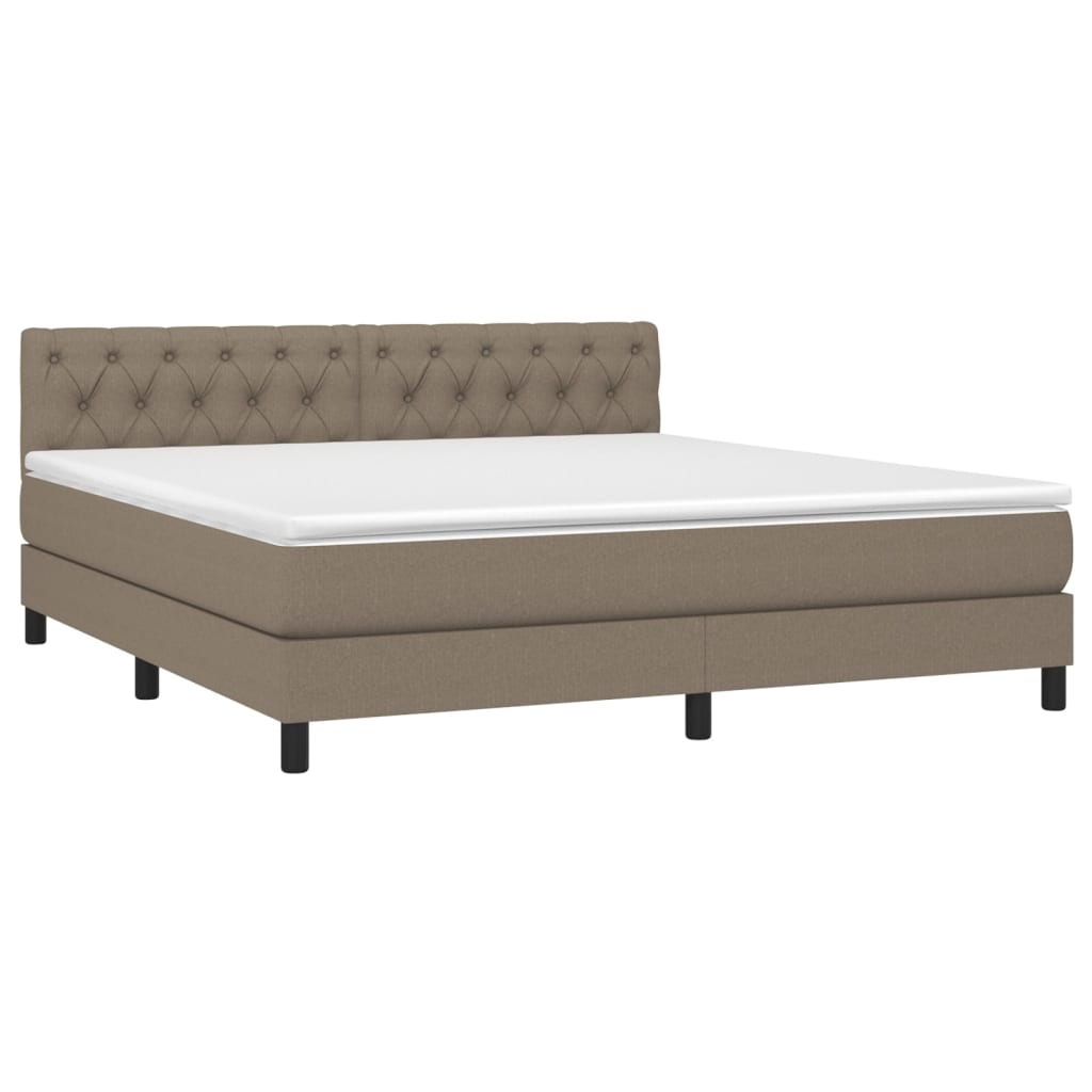 Boxspring met matras stof taupe 160x200 cm Bedden & bedframes | Creëer jouw Trendy Thuis | Gratis bezorgd & Retour | Trendy.nl