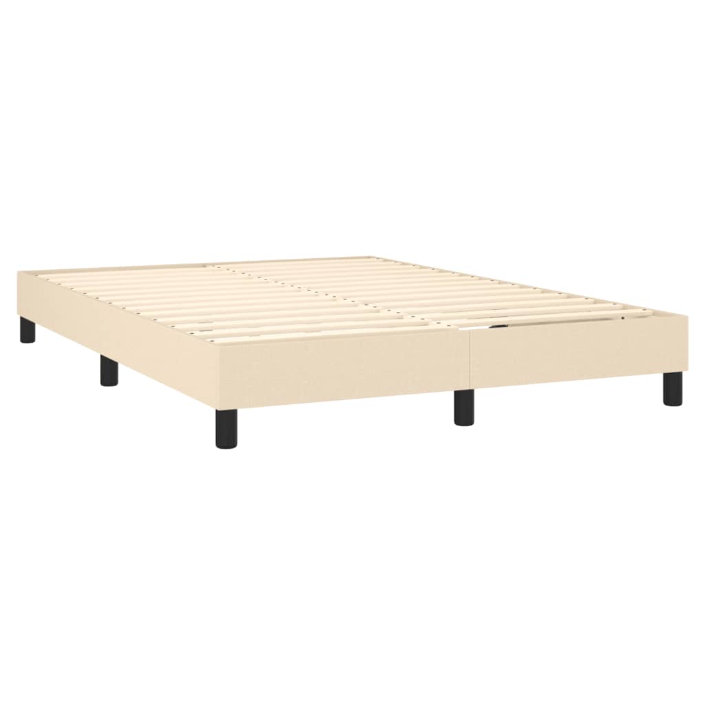 Boxspring met matras stof crèmekleurig 140x190 cm Bedden & bedframes | Creëer jouw Trendy Thuis | Gratis bezorgd & Retour | Trendy.nl