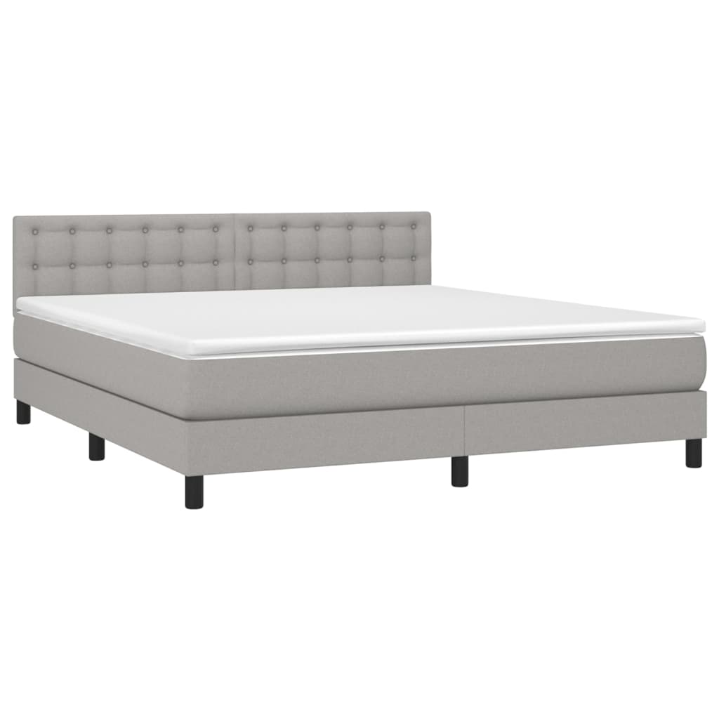 Boxspring met matras stof lichtgrijs 160x200 cm Bedden & bedframes | Creëer jouw Trendy Thuis | Gratis bezorgd & Retour | Trendy.nl