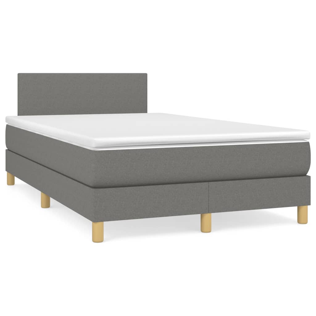 Boxspring met matras stof donkergrijs 120x200 cm Bedden & bedframes | Creëer jouw Trendy Thuis | Gratis bezorgd & Retour | Trendy.nl