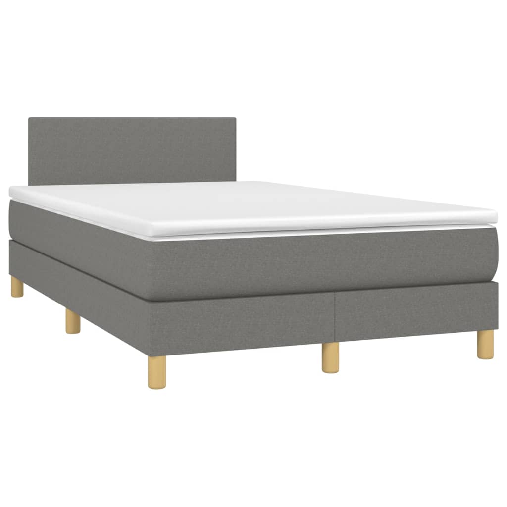 Boxspring met matras stof donkergrijs 120x200 cm Bedden & bedframes | Creëer jouw Trendy Thuis | Gratis bezorgd & Retour | Trendy.nl