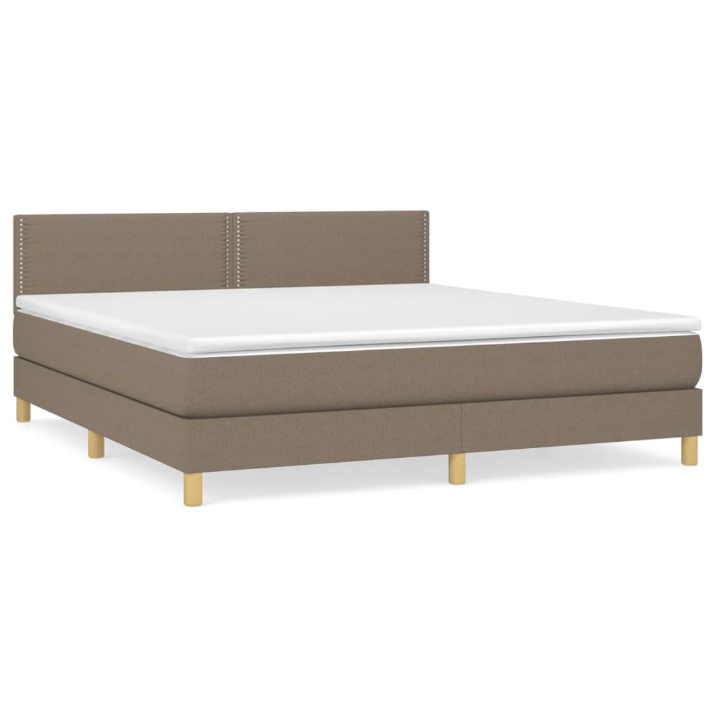 Boxspring met matras stof taupe 160x200 cm Bedden & bedframes | Creëer jouw Trendy Thuis | Gratis bezorgd & Retour | Trendy.nl