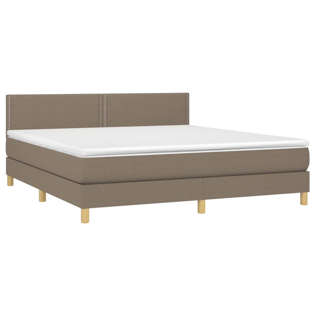 Boxspring met matras stof taupe 160x200 cm Bedden & bedframes | Creëer jouw Trendy Thuis | Gratis bezorgd & Retour | Trendy.nl