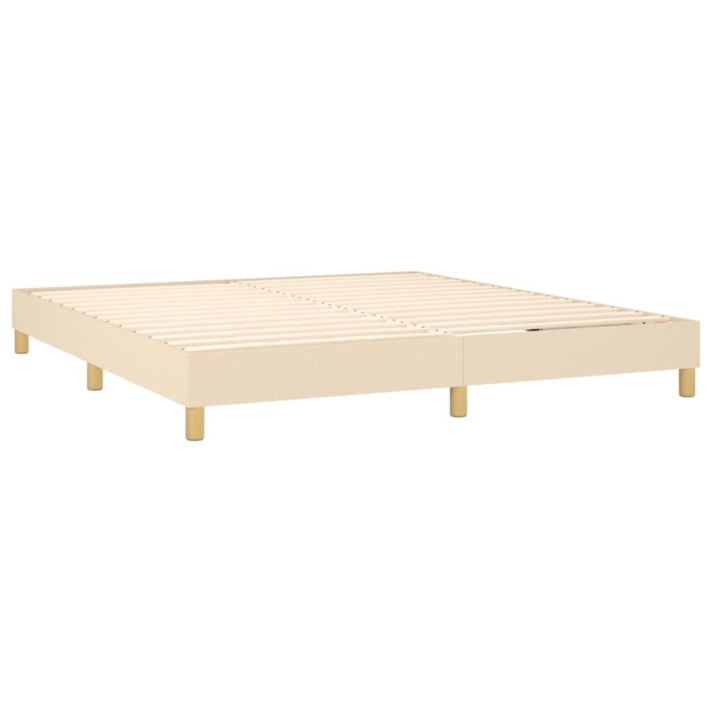 Boxspring met matras stof crèmekleurig 160x200 cm Bedden & bedframes | Creëer jouw Trendy Thuis | Gratis bezorgd & Retour | Trendy.nl