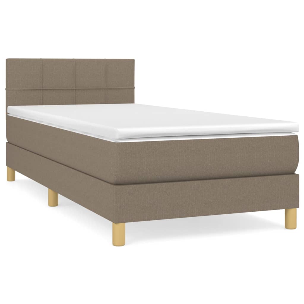 Boxspring met matras stof taupe 90x200 cm Bedden & bedframes | Creëer jouw Trendy Thuis | Gratis bezorgd & Retour | Trendy.nl