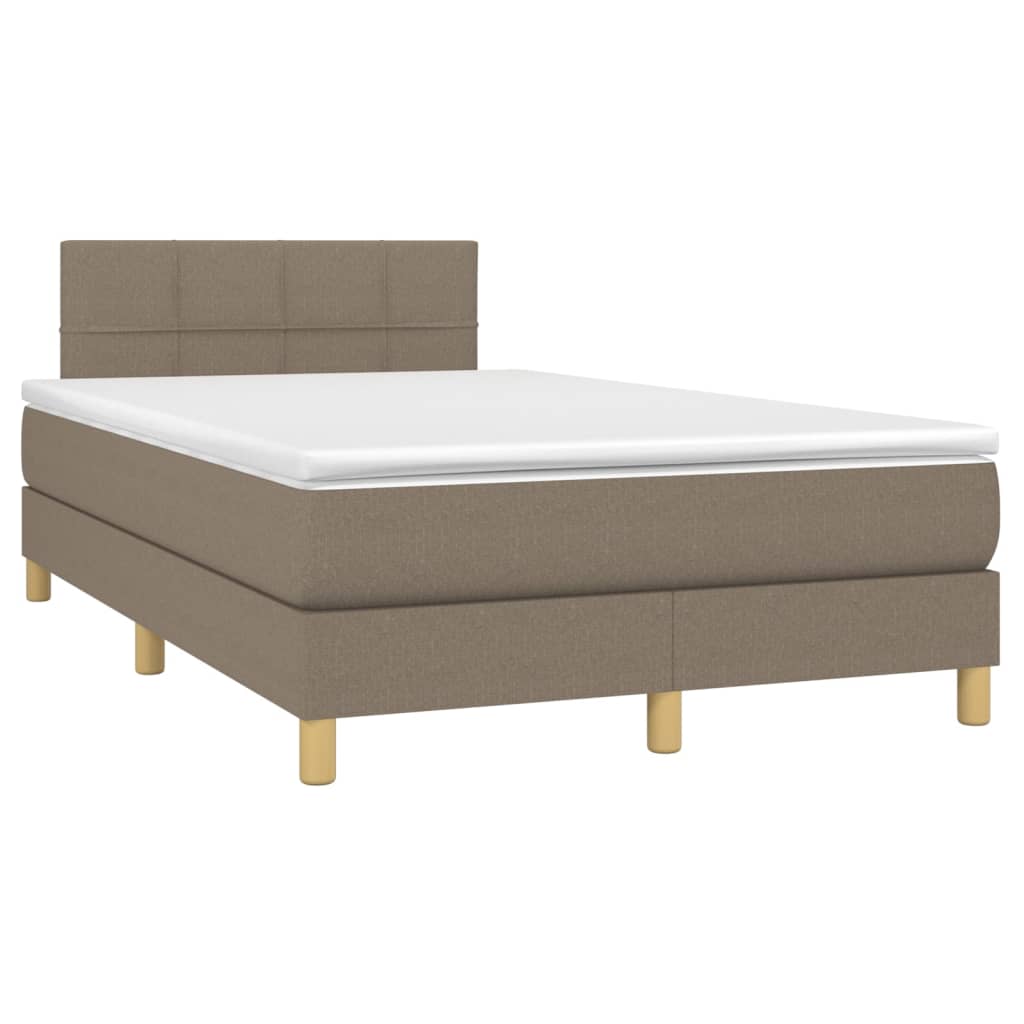 Boxspring met matras stof taupe 120x200 cm Bedden & bedframes | Creëer jouw Trendy Thuis | Gratis bezorgd & Retour | Trendy.nl