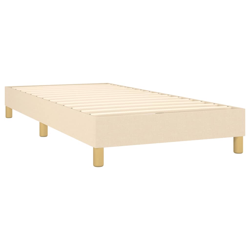 Boxspring met matras stof crèmekleurig 90x200 cm Bedden & bedframes | Creëer jouw Trendy Thuis | Gratis bezorgd & Retour | Trendy.nl