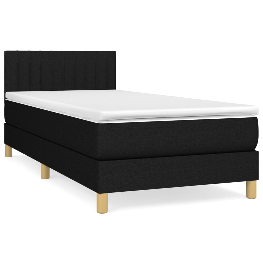 Boxspring met matras stof zwart 90x190 cm Bedden & bedframes | Creëer jouw Trendy Thuis | Gratis bezorgd & Retour | Trendy.nl