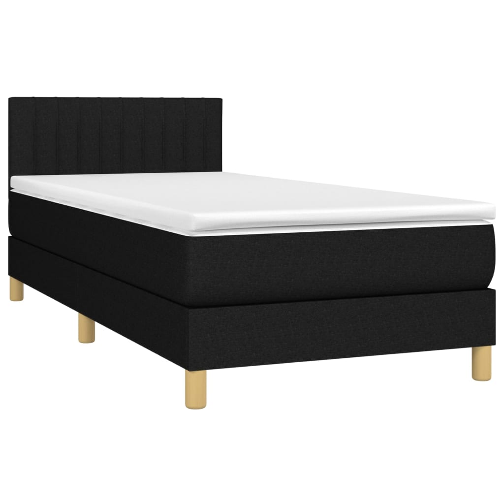 Boxspring met matras stof zwart 90x190 cm Bedden & bedframes | Creëer jouw Trendy Thuis | Gratis bezorgd & Retour | Trendy.nl