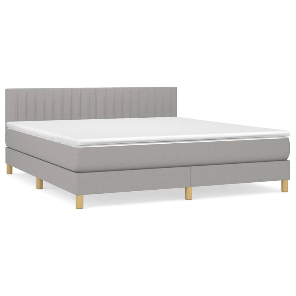 Boxspring met matras stof lichtgrijs 160x200 cm Bedden & bedframes | Creëer jouw Trendy Thuis | Gratis bezorgd & Retour | Trendy.nl