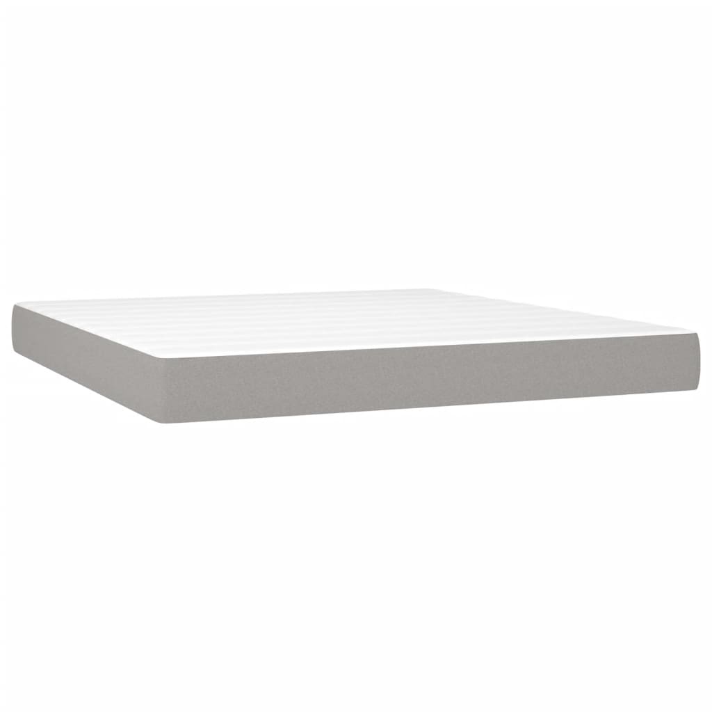 Boxspring met matras stof lichtgrijs 160x200 cm Bedden & bedframes | Creëer jouw Trendy Thuis | Gratis bezorgd & Retour | Trendy.nl