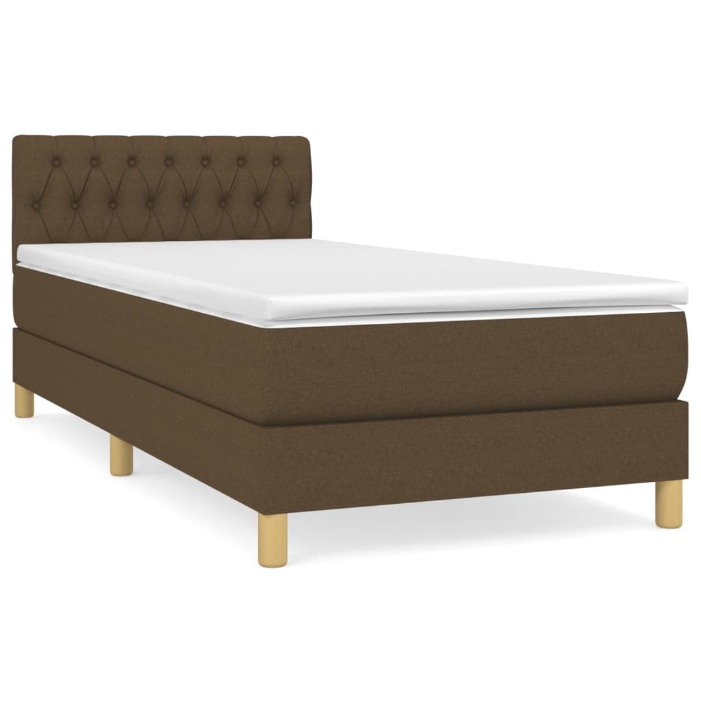 Boxspring met matras stof donkerbruin 80x200 cm Bedden & bedframes | Creëer jouw Trendy Thuis | Gratis bezorgd & Retour | Trendy.nl