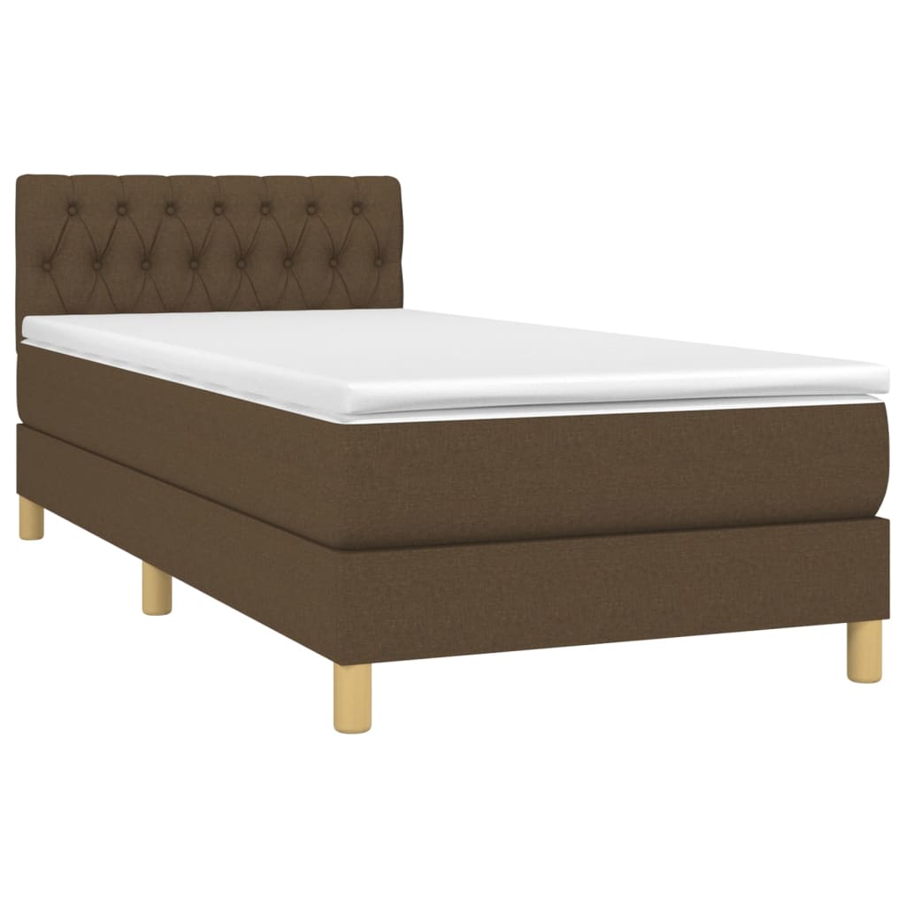 Boxspring met matras stof donkerbruin 80x200 cm Bedden & bedframes | Creëer jouw Trendy Thuis | Gratis bezorgd & Retour | Trendy.nl