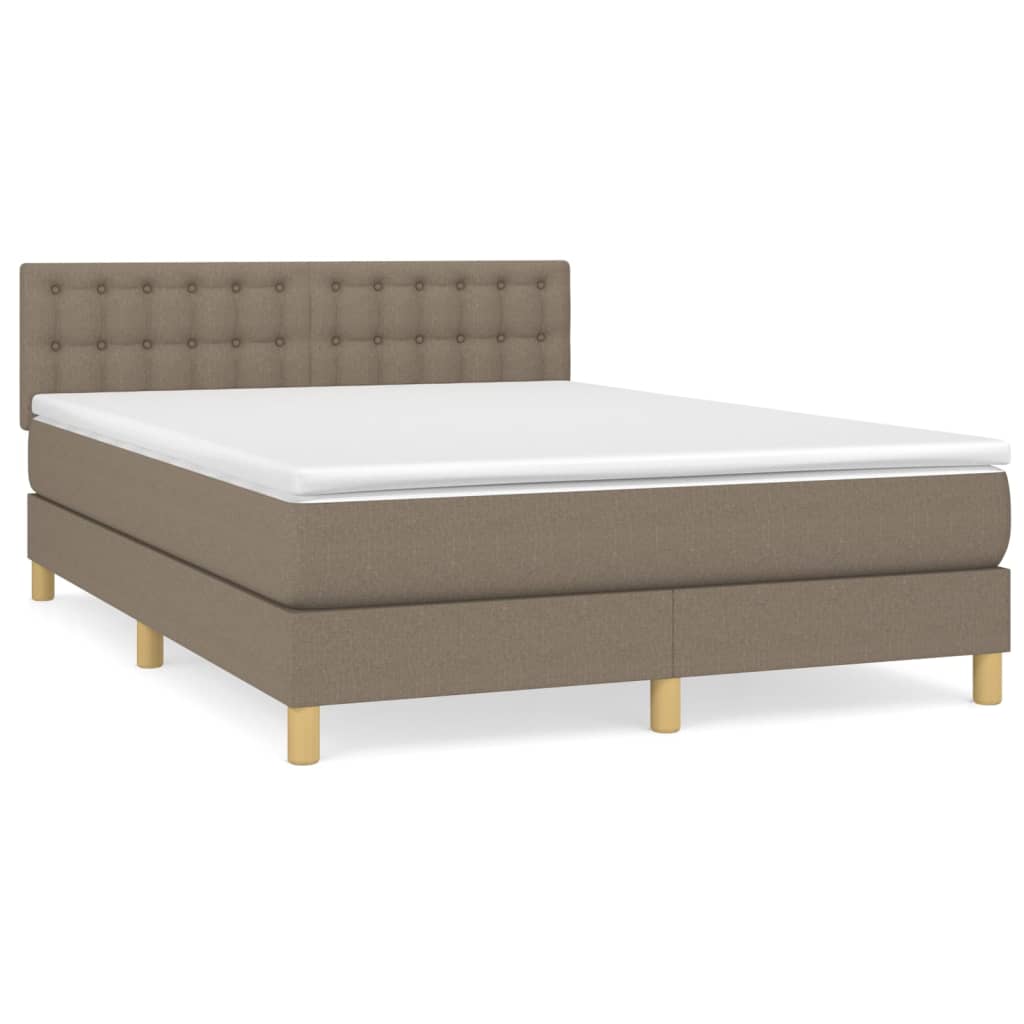 Boxspring met matras stof taupe 140x200 cm Bedden & bedframes | Creëer jouw Trendy Thuis | Gratis bezorgd & Retour | Trendy.nl